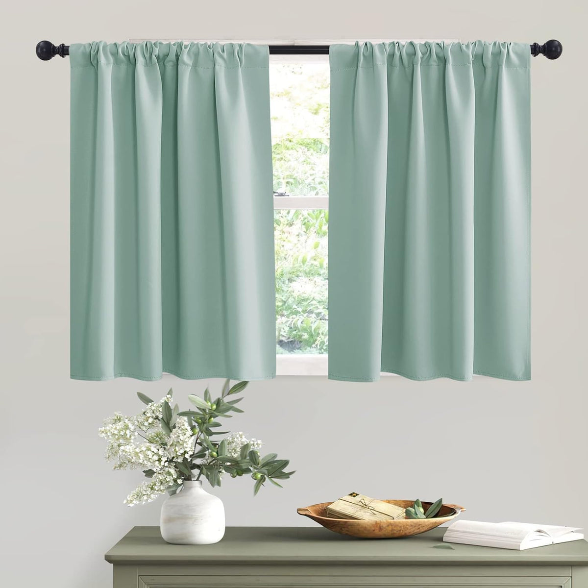 RYB HOME Bedroom Curtains Short - Blackout Privacy Energy Saving Curtains for RV Bunk Camper