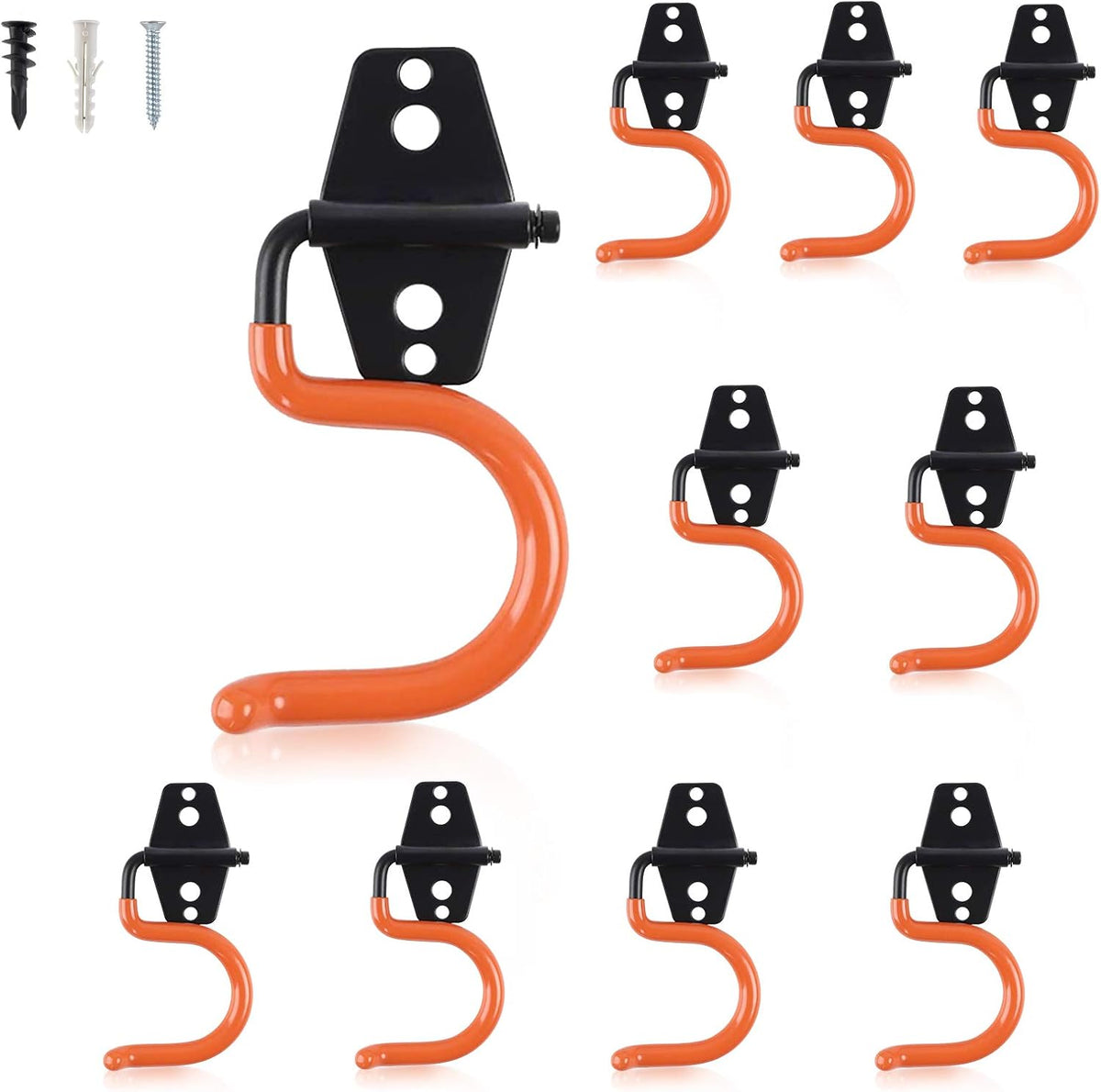 AOBEN Garage Hooks Heavy Duty, Steel Garage Storage Hooks, Utility Tool Hangers and Broom and Mop