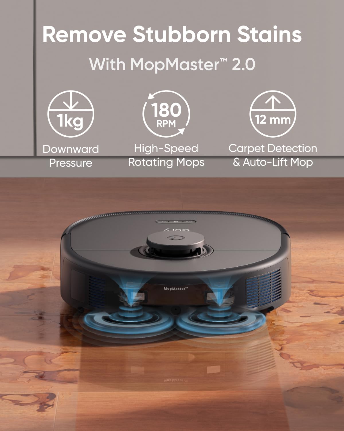 eufy X10 Pro Omni Robot Vacuum and Mop Combo, 8,000 Pa Suction, Dual Mops with 12 mm Auto-Lift and