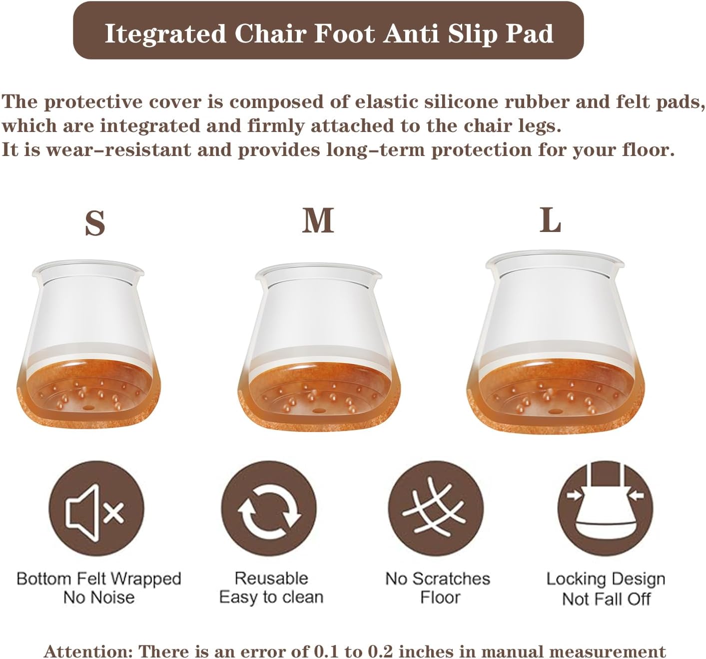 20 Pcs Chair Leg Floor Protectors for Hardwood Floors, Clear Rubber Furniture Sliders with Felt