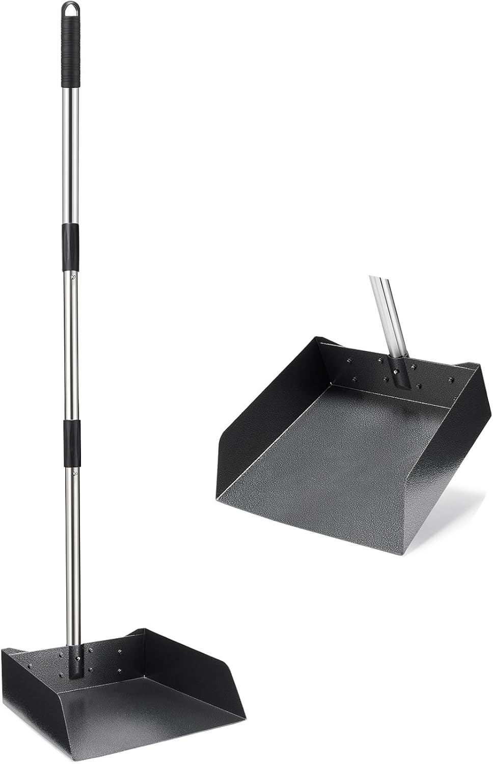 Yangbaga Dust Pans with Long Handle - 39” Heavy Duty Metal Upright Dustpan - Long Handled Stand Up