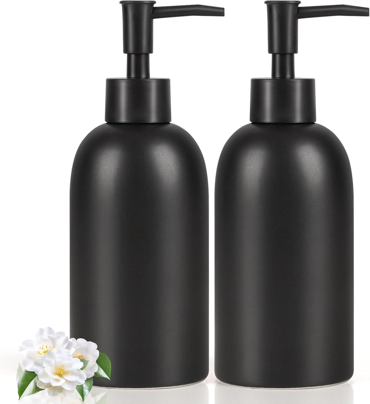 Natheeph 14OZ Ceramic Soap Dispenser Ceramic Soap Pump Dispenser Can Fill Liquid for