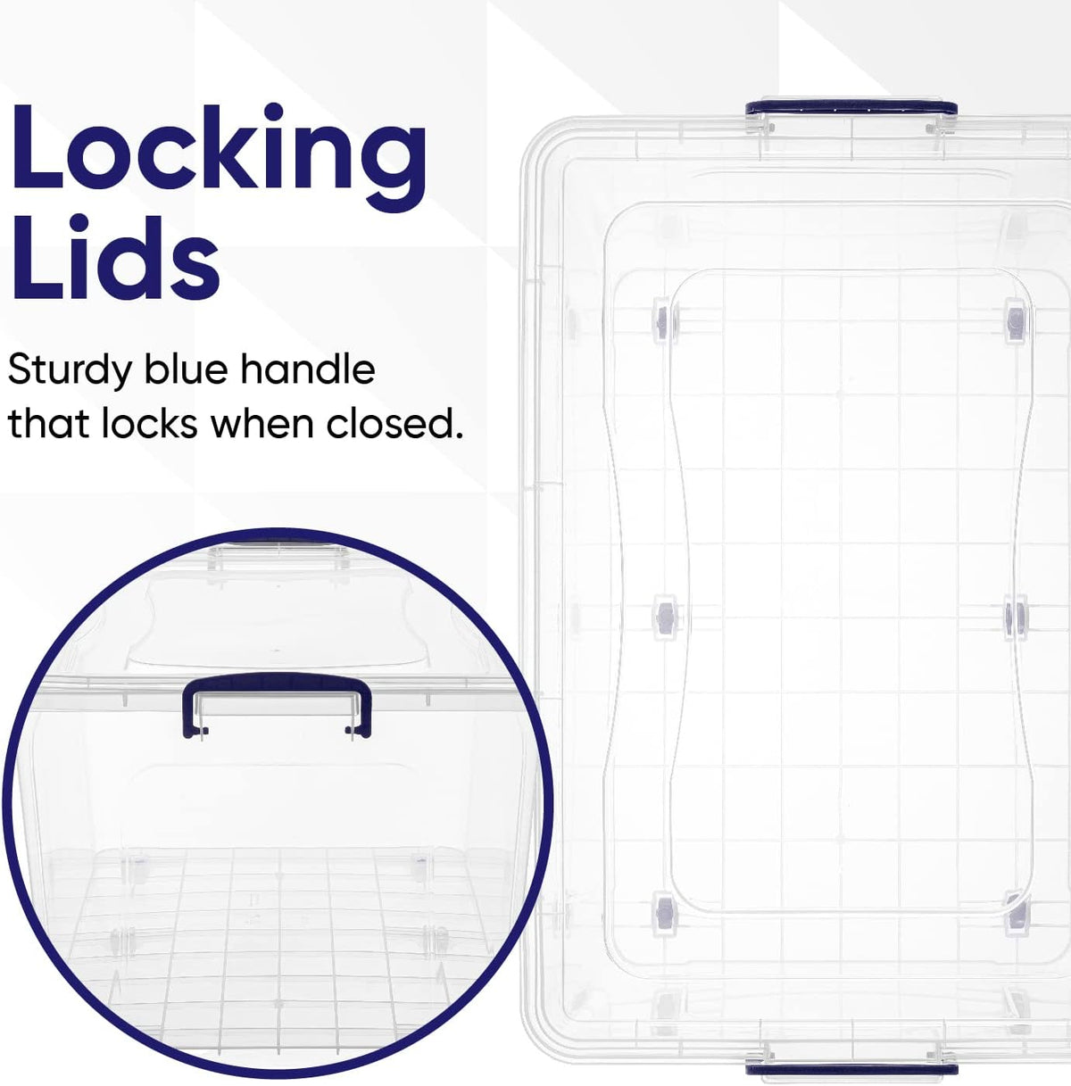Superio Clear Storage Boxes with Wheels (2 Pack), 85 Qt Heavy Duty Containers with Lids, Stackable