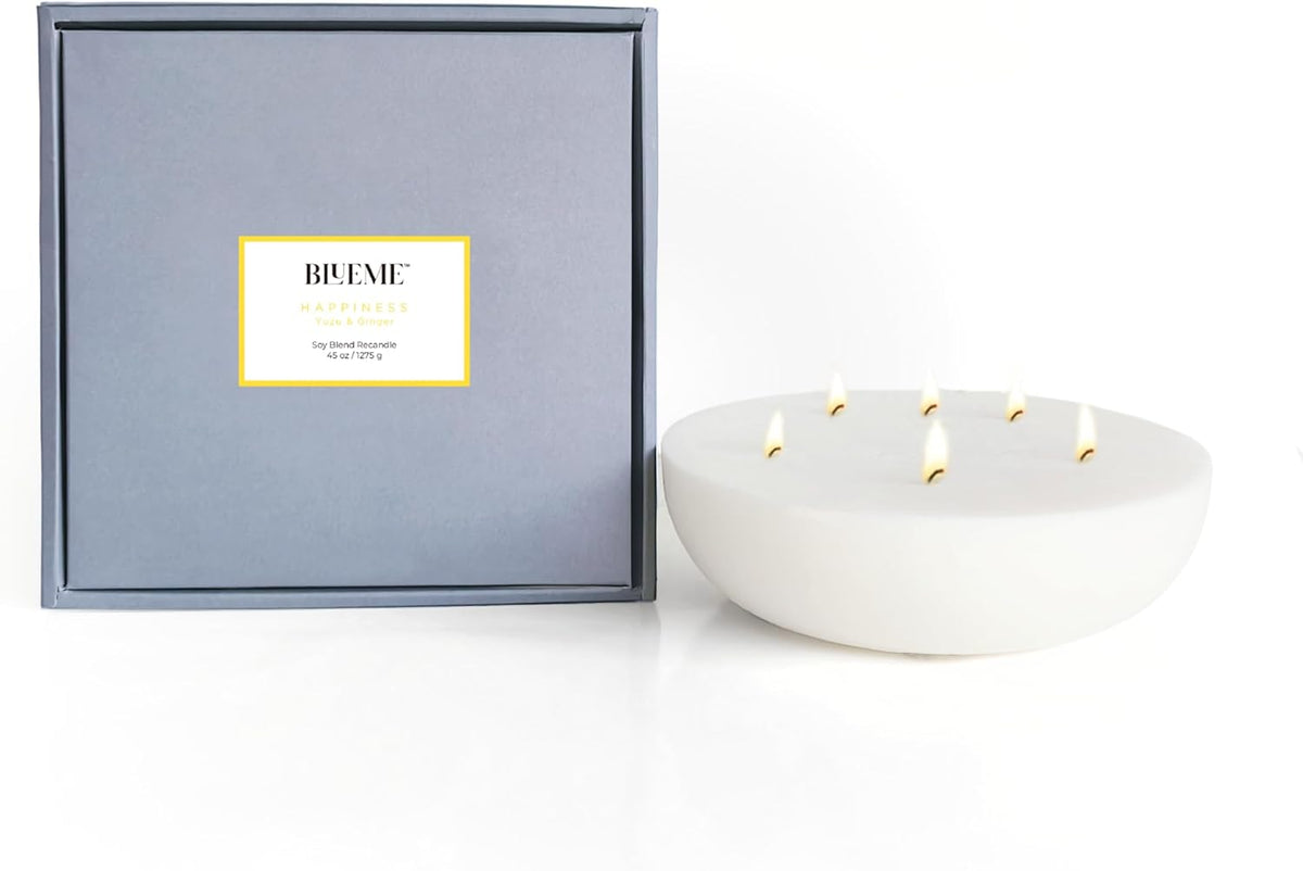 New BLUEME Wellness Candle Wax Refill, Contains Essential Oil, Sustainable, Hand Finished, Hand