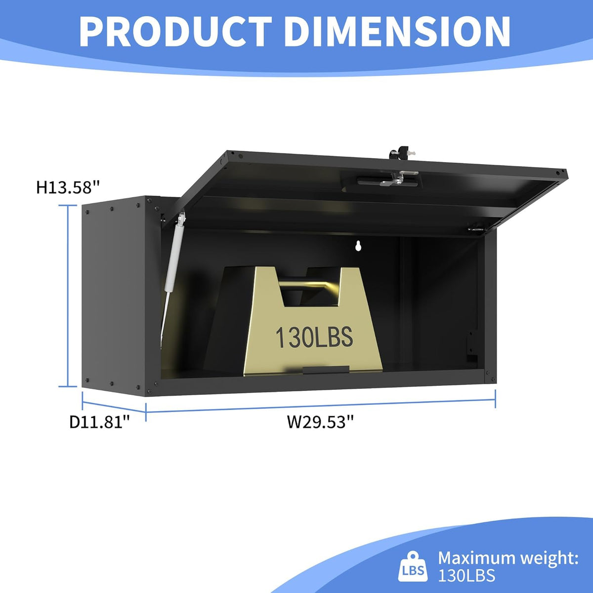 Garage Wall Cabinet with Flip-Up Door, Lockable Metal Storage Cabinet Wall Mounted, Hanging Tool
