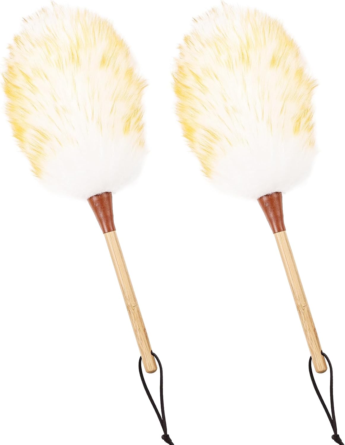 Natural Lambswool Duster 16 Inch Handheld with Wooden Handle Duster Dusting Tool for Blinds
