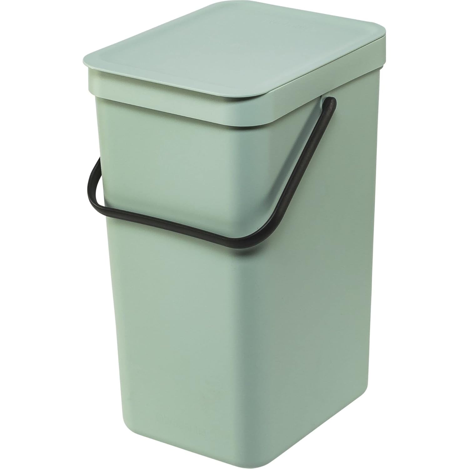 Brabantia Sort & Go Kitchen Recycling Can (4.2 Gal/Jade Green) Stackable Waste Organiser with