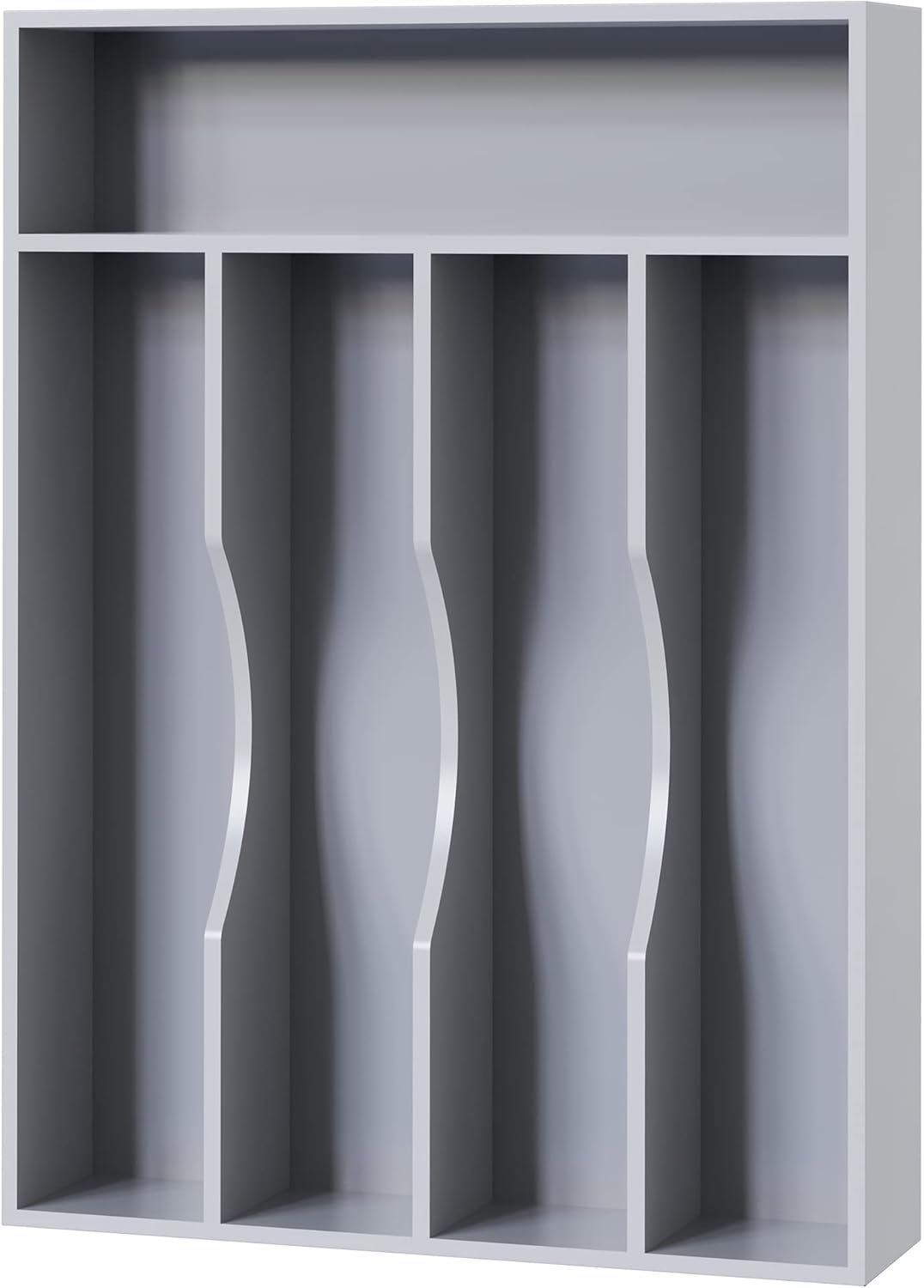 Bellsal Grey Utensil Organizer 10 Inch Silverware Tray for Drawer Utensil Holder Cutlery Organizer