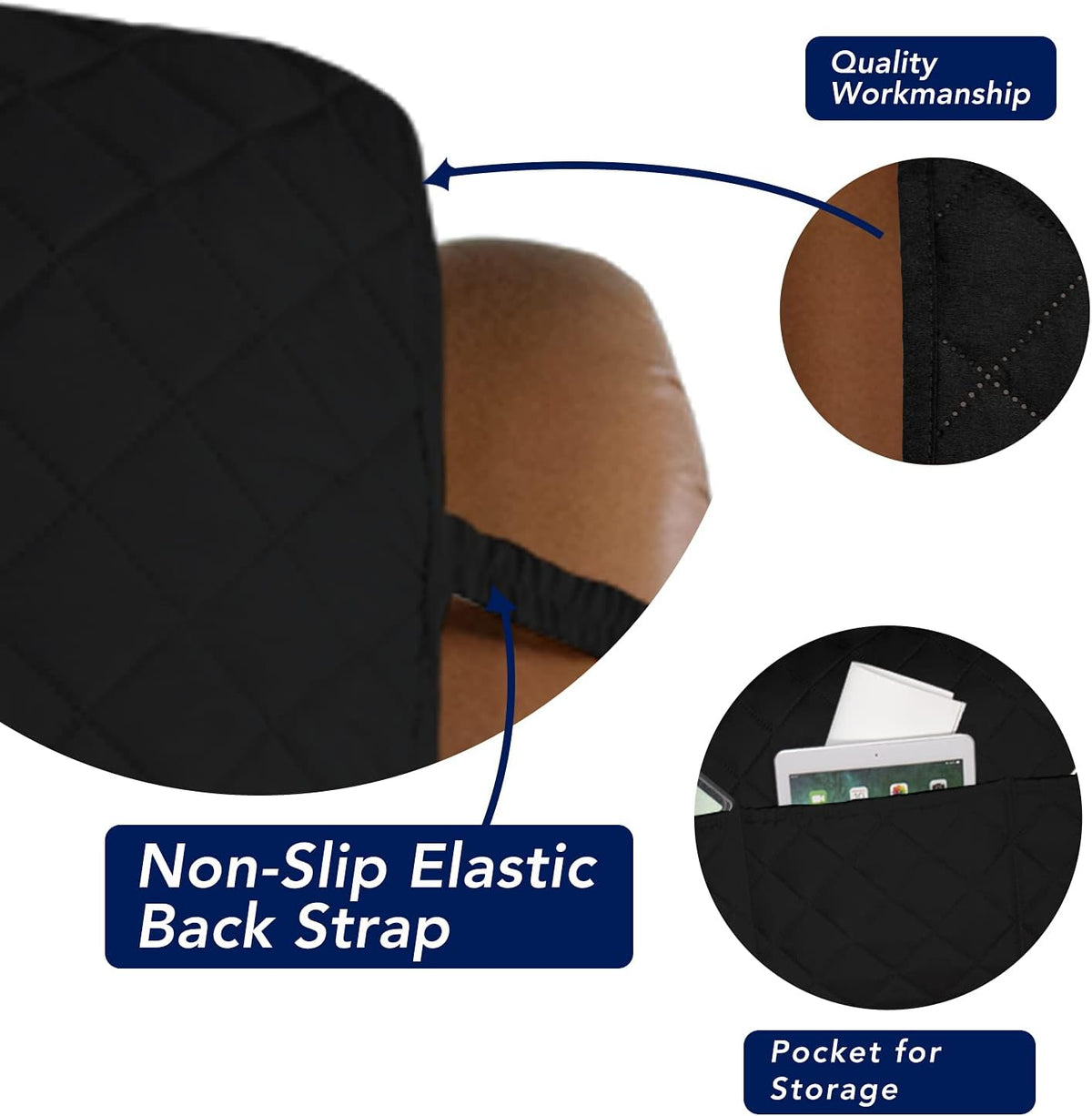 PureFit Reversible Quilted Oversized Recliner Sofa Cover, Water Resistant Furniture Protector