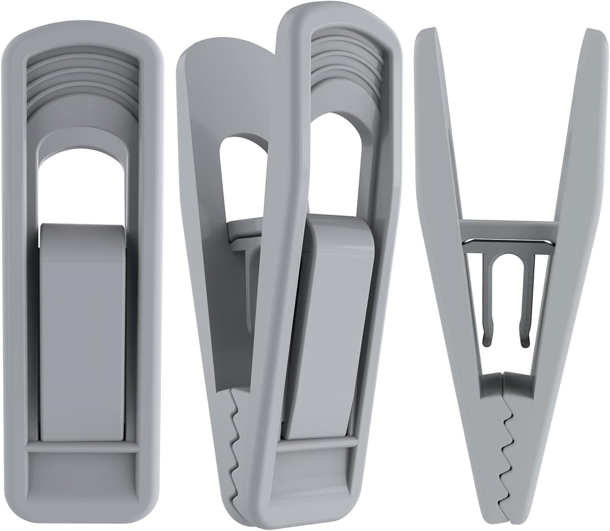 Hanger Clips for Velvet Hangers (Grey, 40 PCS), Non-Slip Plastic Clips Skirt Hanger Clips for Gray
