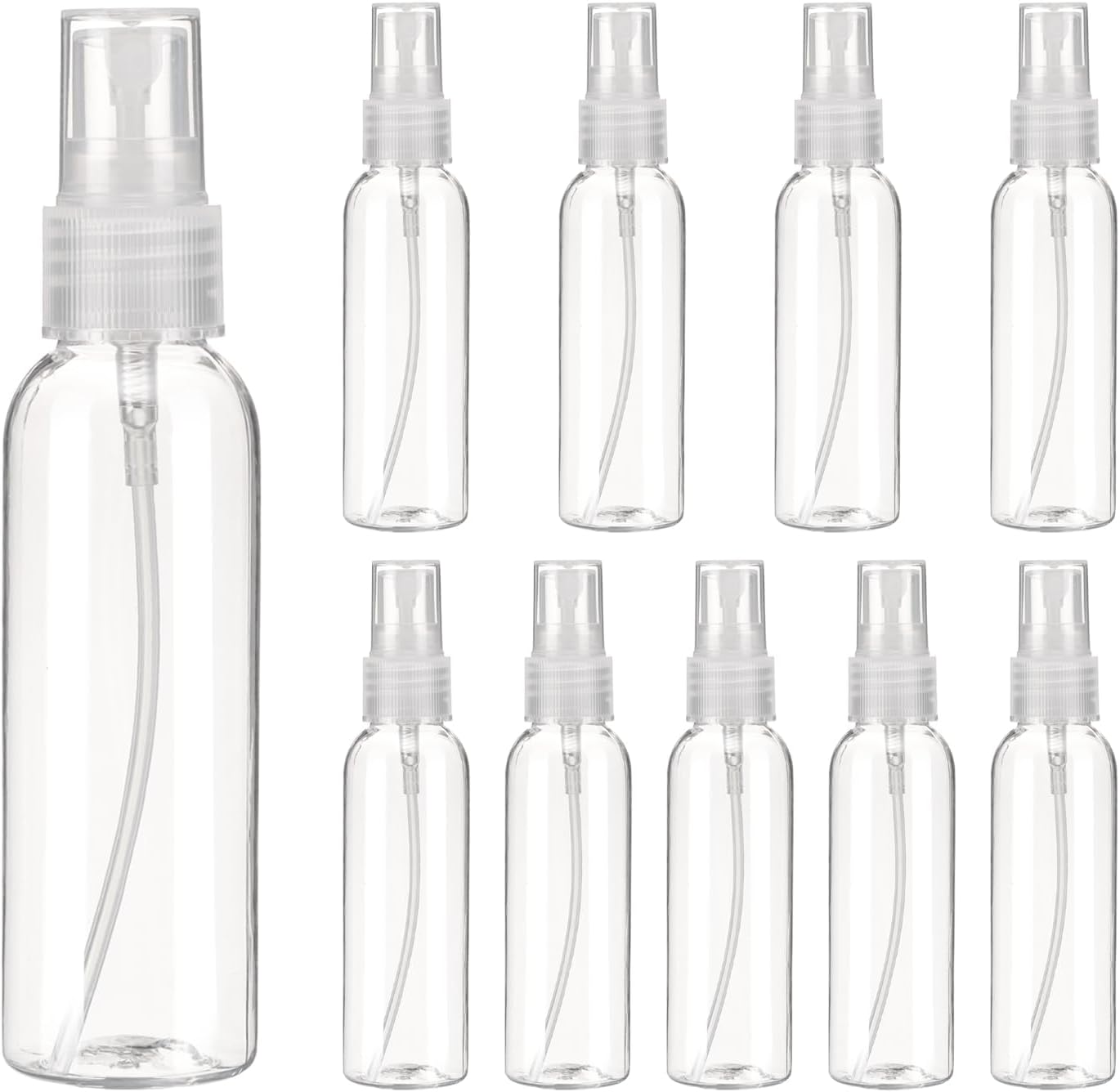 uxcell 10Pack Spray Bottles, 2Oz/60ML Reusable Clear Empty Mist Plastic Mini Travel Bottle