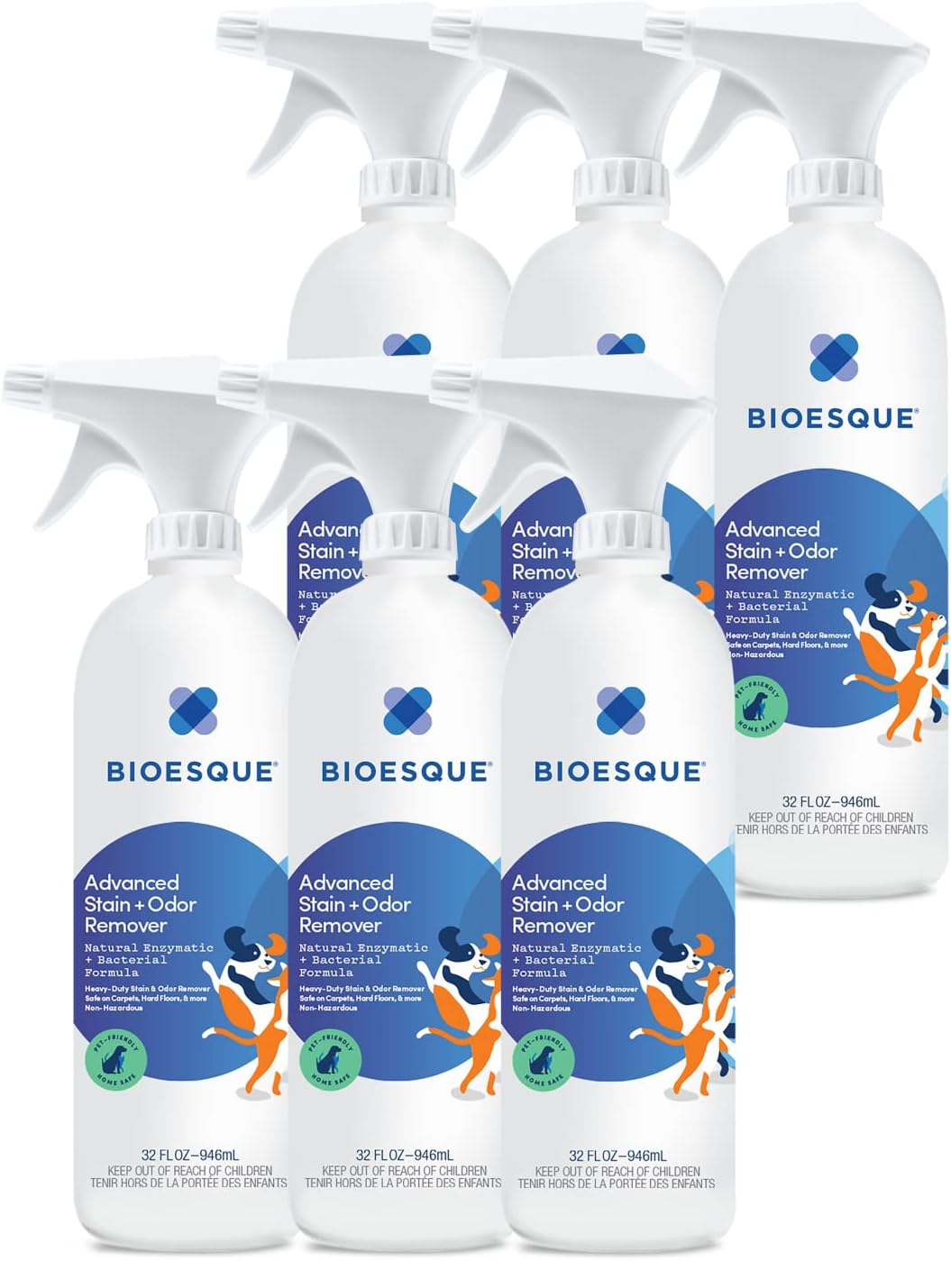 Bioesque Advanced Stain + Odor Remover, Pet-Friendly Natural Enzymatic & Bacterial Formula