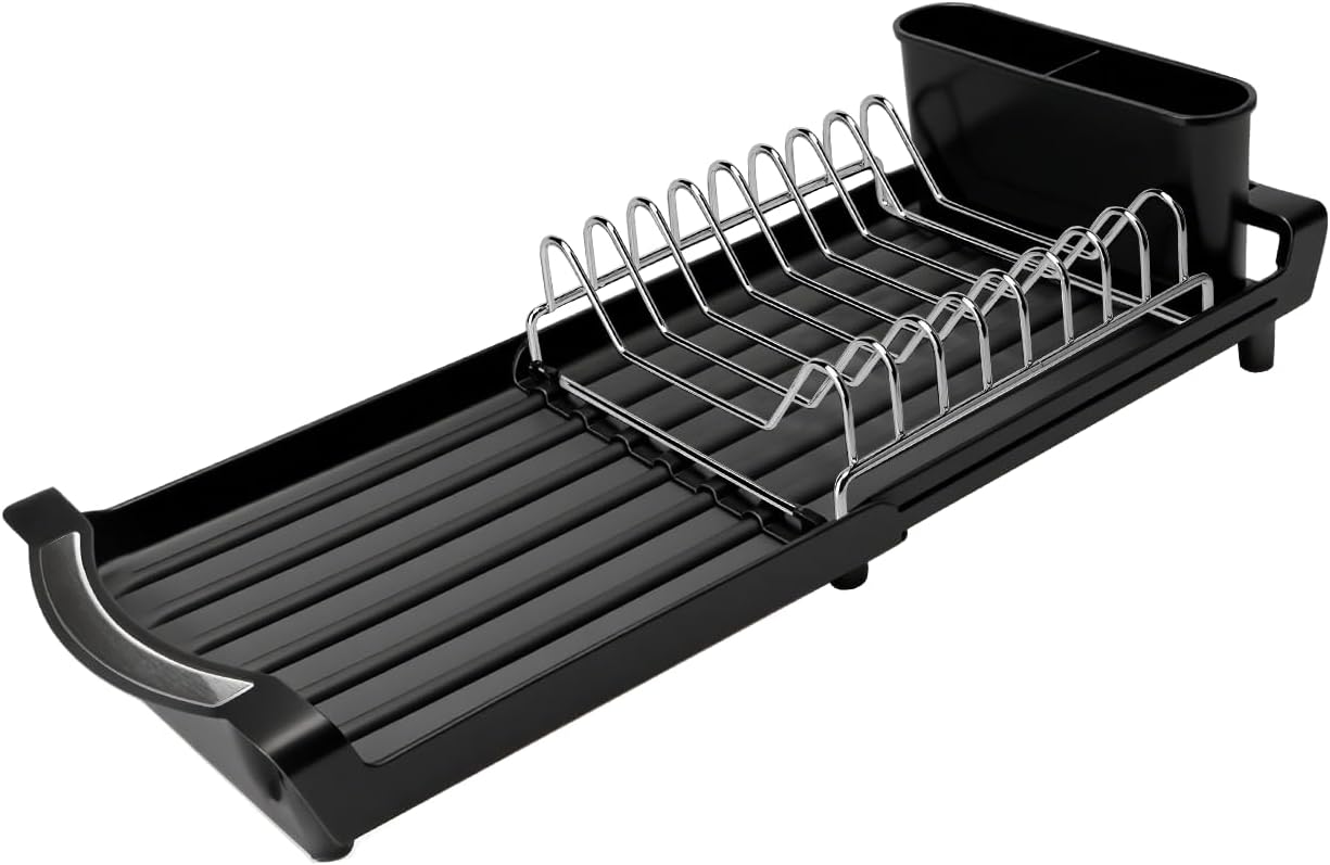 Dish Drying Rack Compact Expandable - A Space-Saving, Stainless Steel, Rust-Resistant Dish Drainer