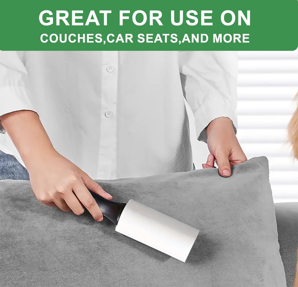 Lint Rollers for Pet Hair Extra Sticky, 600 Sheets Value Set Lint Roller with 2 Upgraded Handles, 6