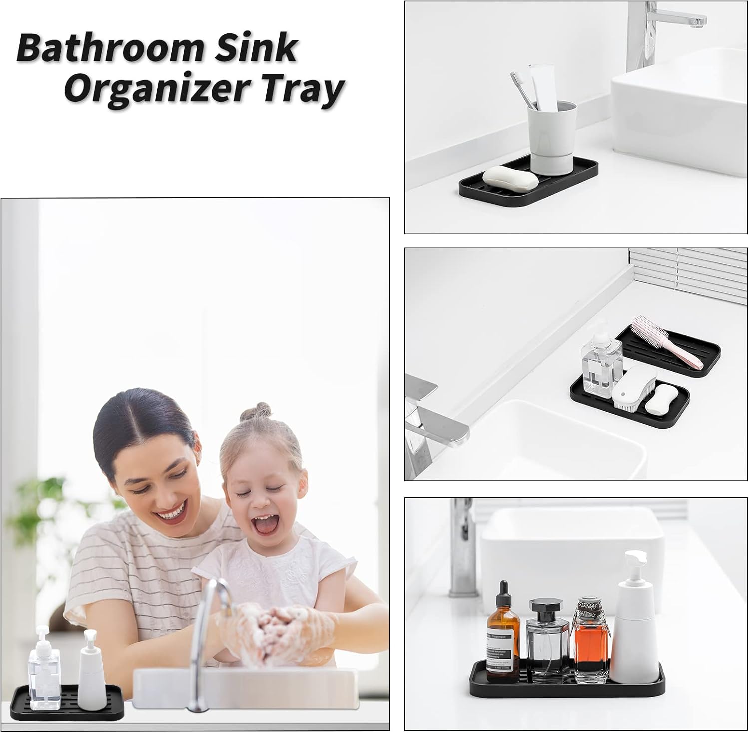 Silicone Kitchen Sink Organizer Tray for Multiple Usage,Eco-Friendly Sponges Holder for Kitchen