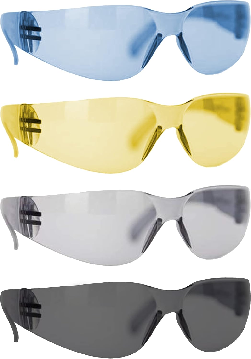 BISON LIFE Safety Glasses - Scratch Resistant Wrap Around Eyewear, Polycarbonate ANSI Z87.1 Impact