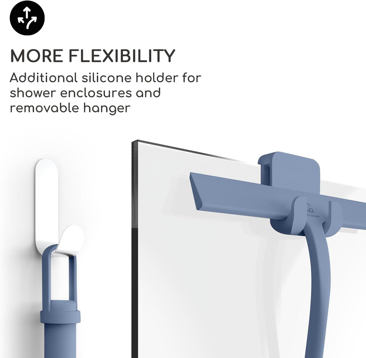 GÜTEWERK Shower Squeegee for Glass Doors, Silicone Window Squeegee, Bathroom and Glass Cleaning