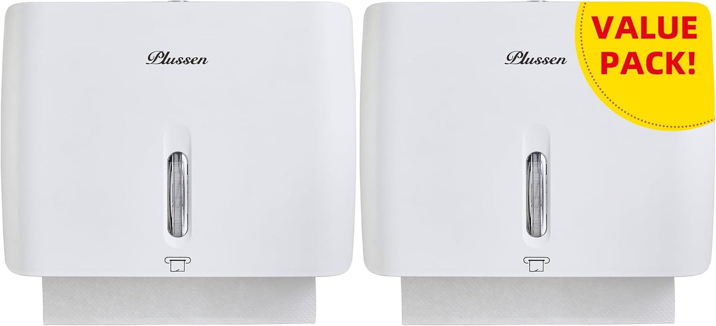 Commercial Paper Towel Dispenser Wall Mount with Key Pack of 2 Plastic 10⅞” Length X 8¼” Height X