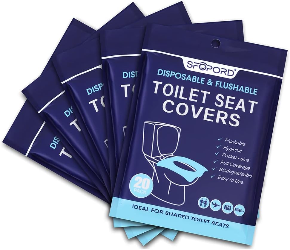 XL 100PCS Toilet Seat Covers Disposable - Flushable Paper Toilet Seat Cover is Travel Accessories