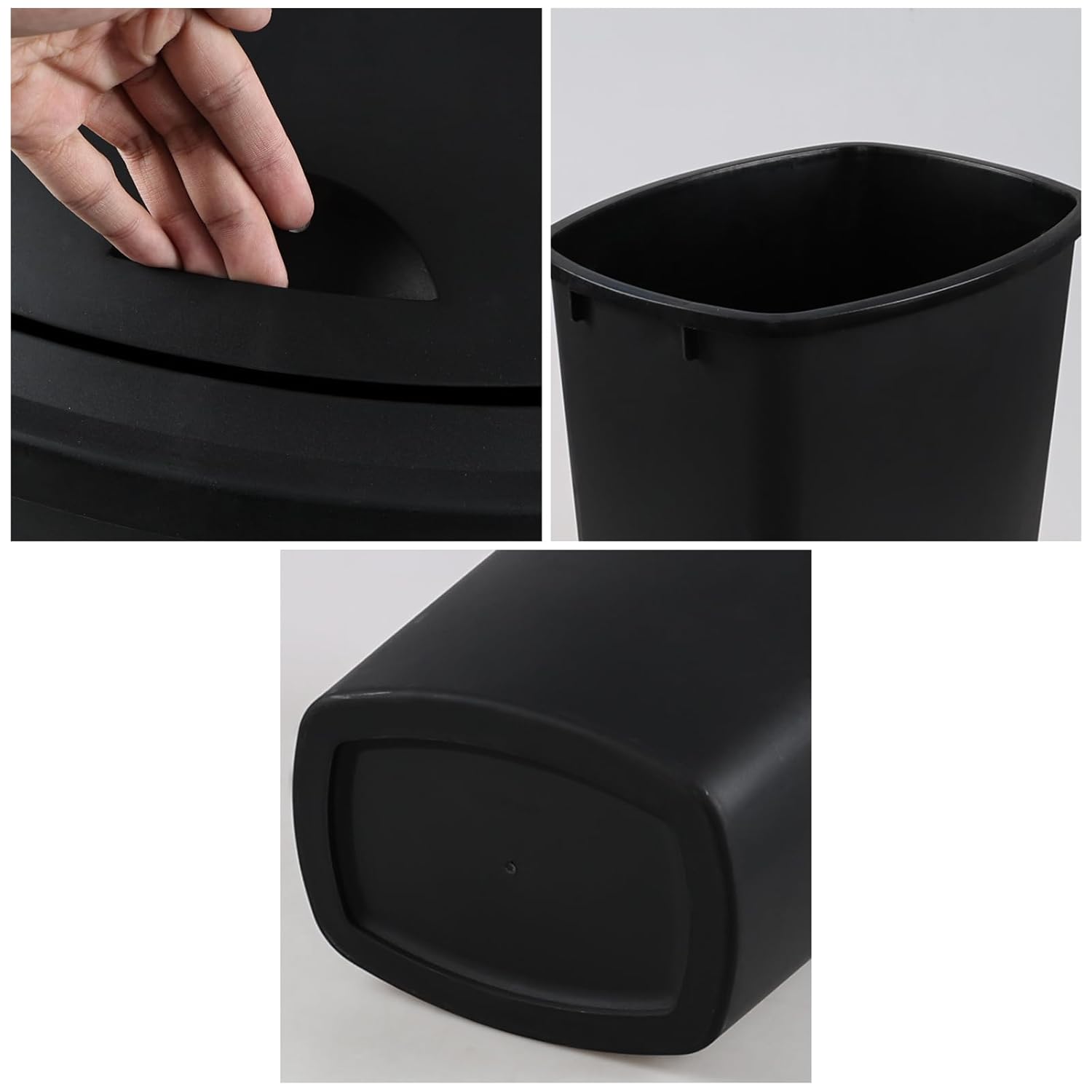 Zopnny 8 Gallon Plastic Swing Top Garag Bin, Lidded Wastebasket Trash Can for Kitchen or Workspace
