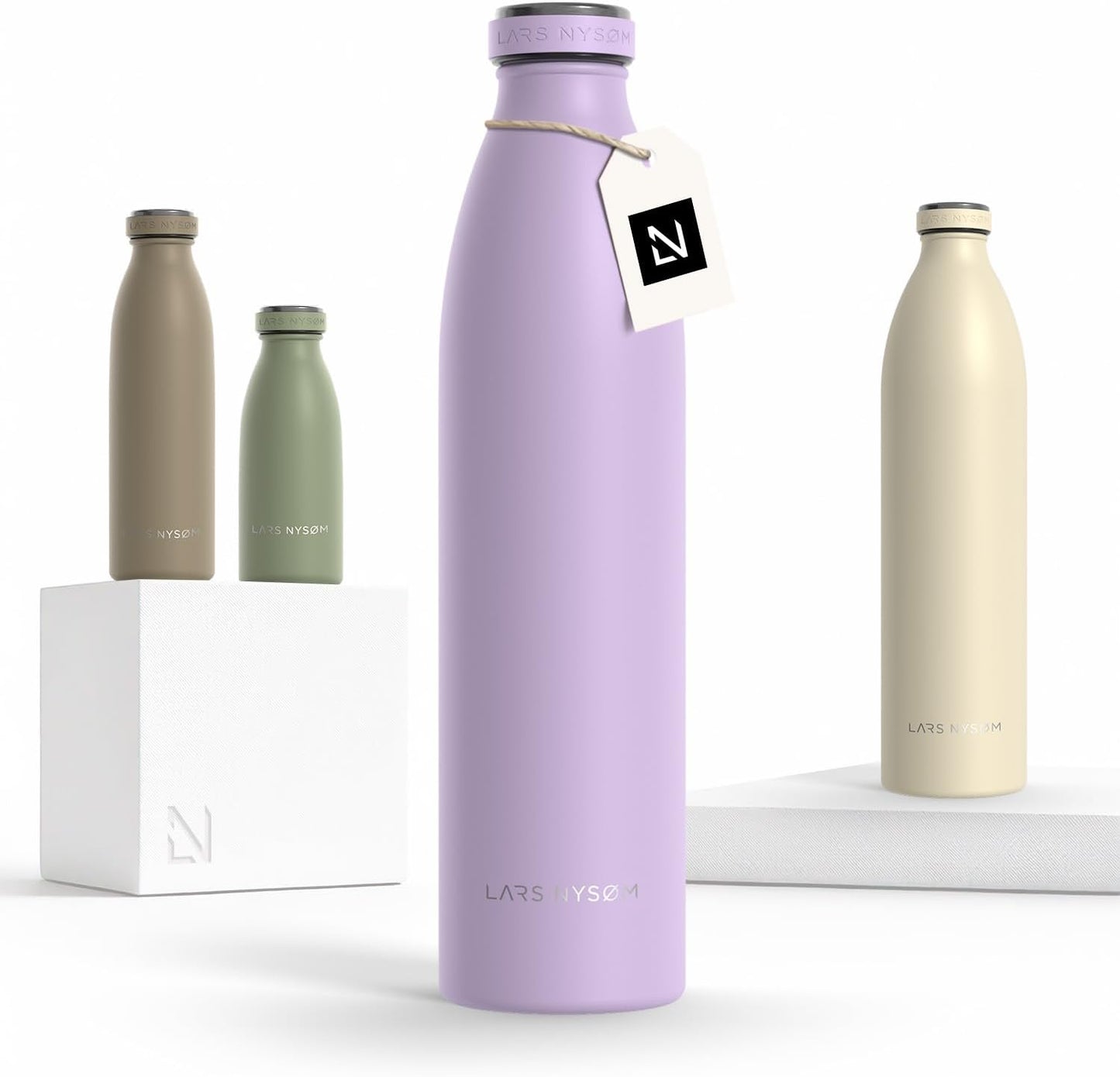 LARS NYSØM Stainless Steel Insulated Water Bottle 12oz 17oz 25oz 34oz 51oz | Insulated Thermo Flask
