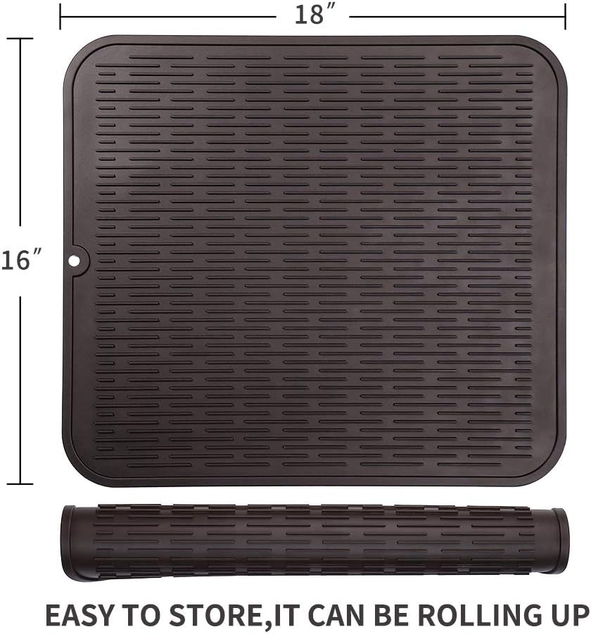 Silicone Dish Drying Mat for Multiple Usage,Easy clean,Eco-friendly,Heat-resistant Silicone Mat for