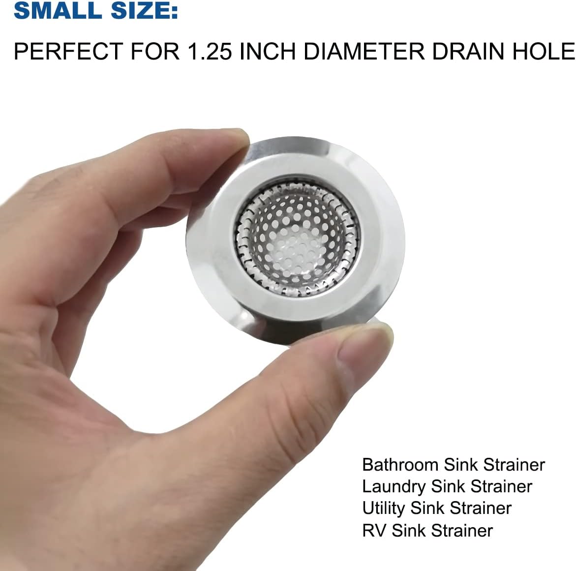 1.25" Small Drain Strainer, Sink Drain Hair Catcher, Bathroom Sink Strainer, 2PCS Drain Mesh