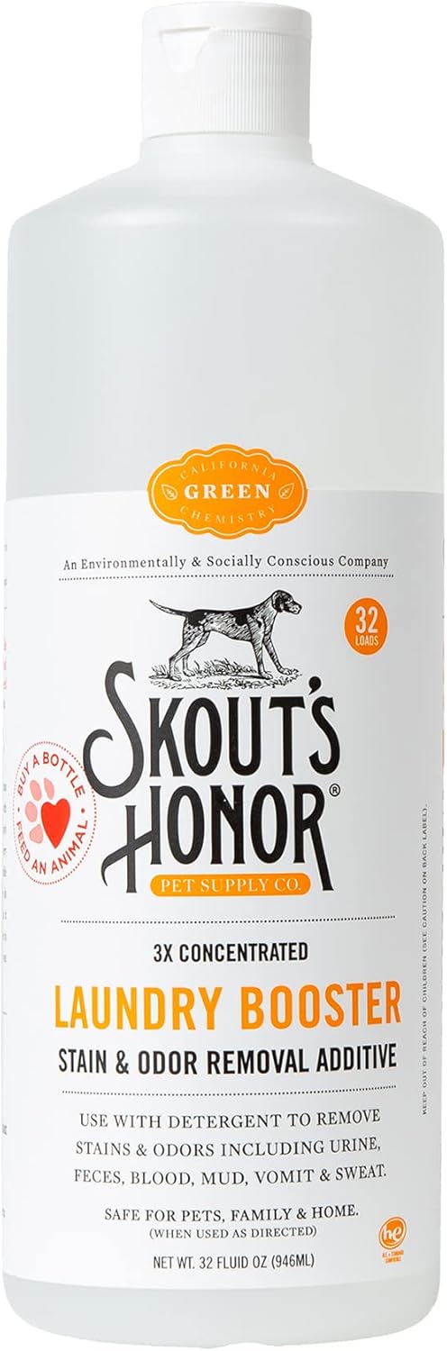 Skout's Honor Laundry Booster Stain & Odor Removal Additive - Plant-Powered Formula for Pet
