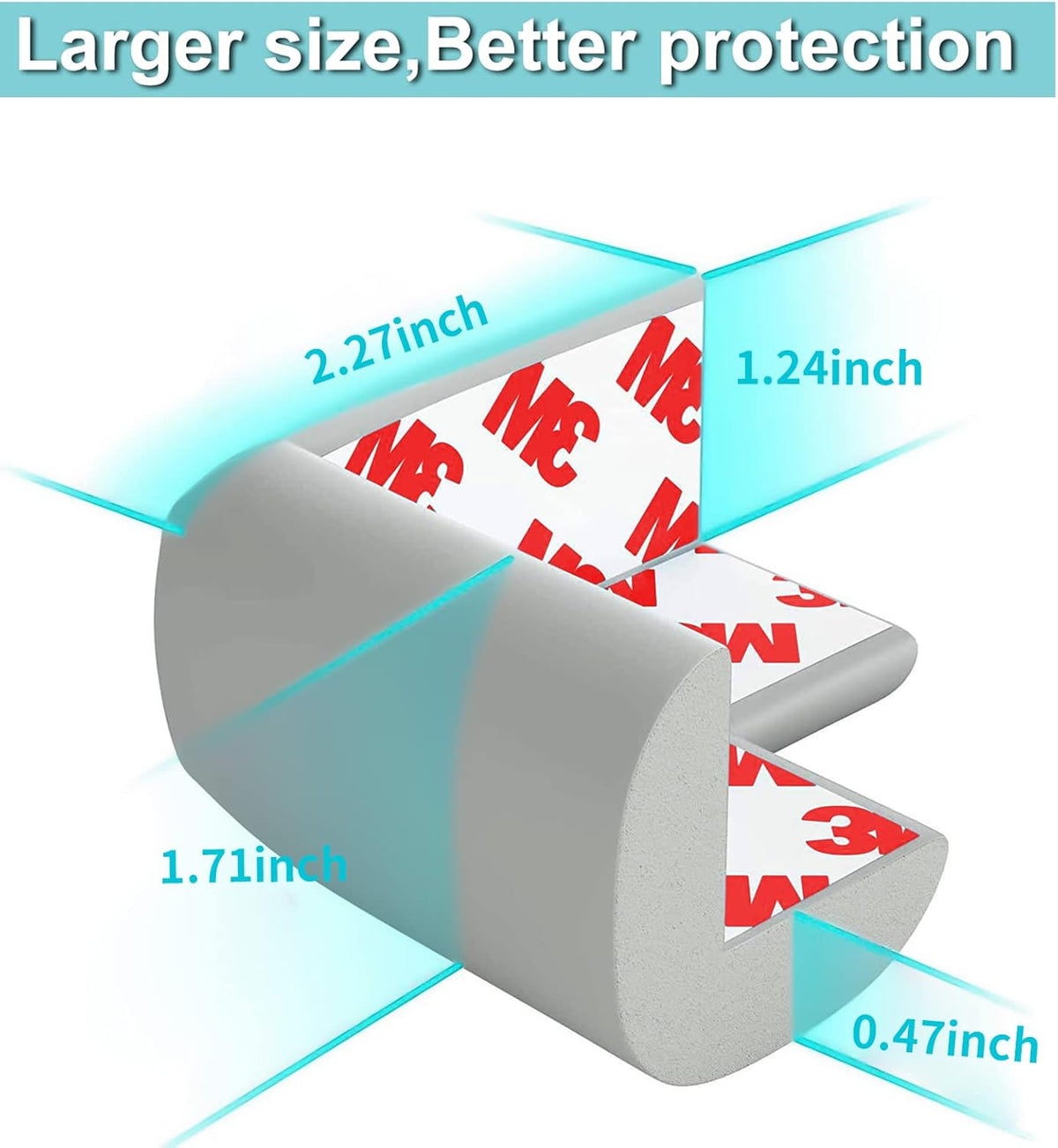 12 Pack Corner Protector Baby Proofing Corners and Edge Guards, Soft Safety Pre-Taped Rubber Foam