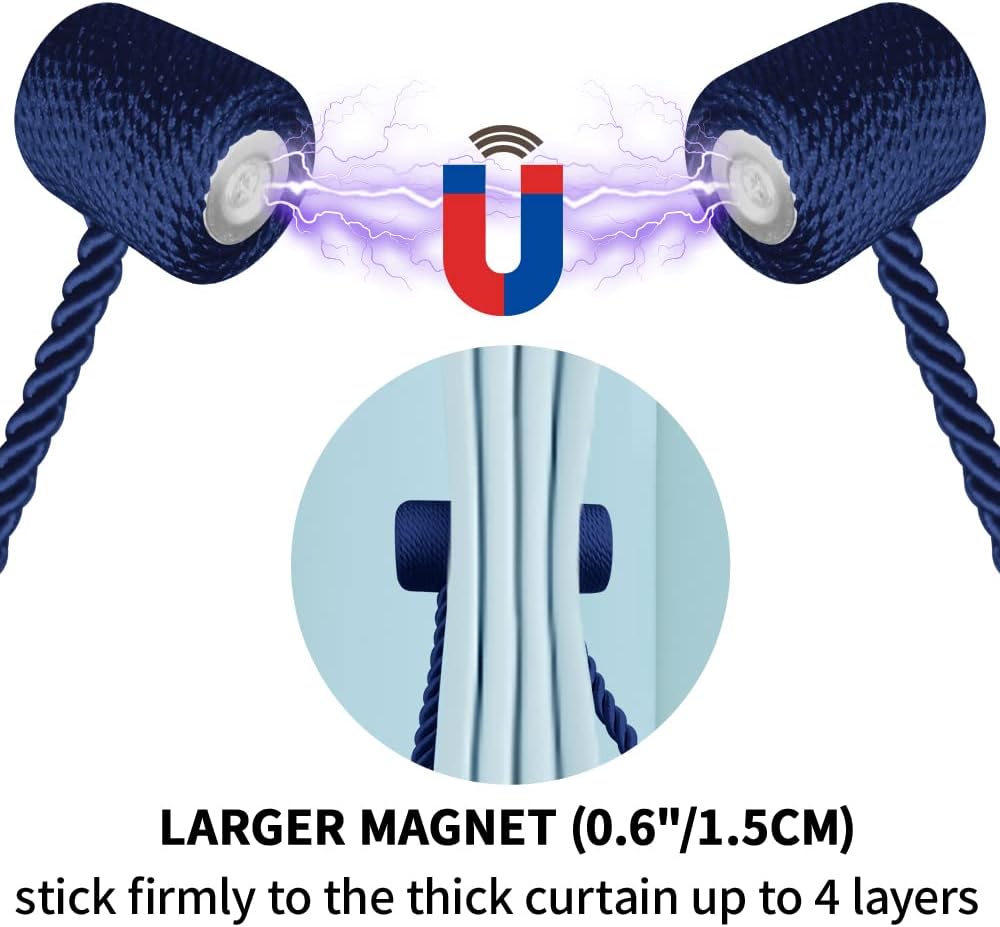 18 Inch Strong Magnetic Curtain Tiebacks, Curtain Holdbacks Modern Upgrade Strong 2021 New Twisted