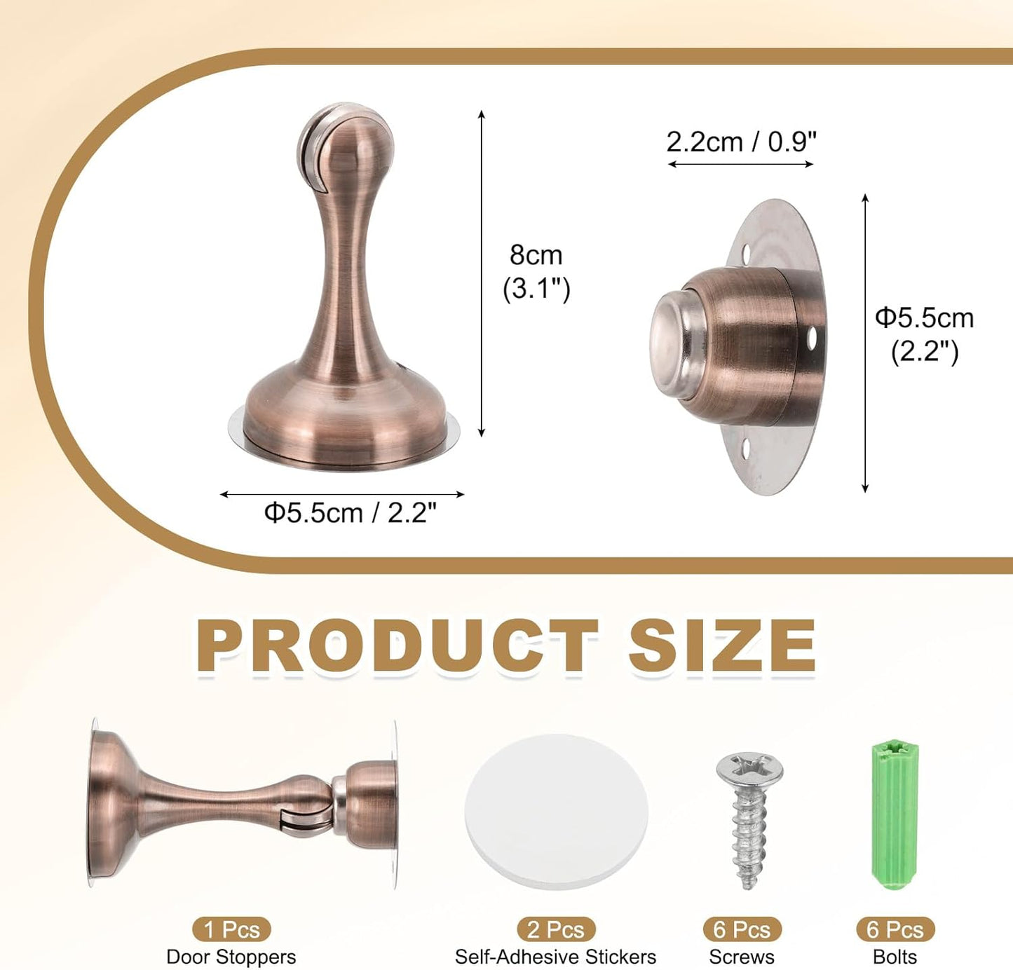 MECCANIXITY Magnetic Door Stoppers Stainless Steel Door Stops, Wall Floor Mounted Doors Holder Keep