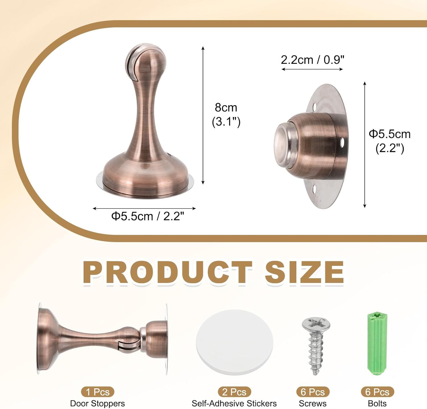 MECCANIXITY Magnetic Door Stoppers Stainless Steel Door Stops, Wall Floor Mounted Doors Holder Keep
