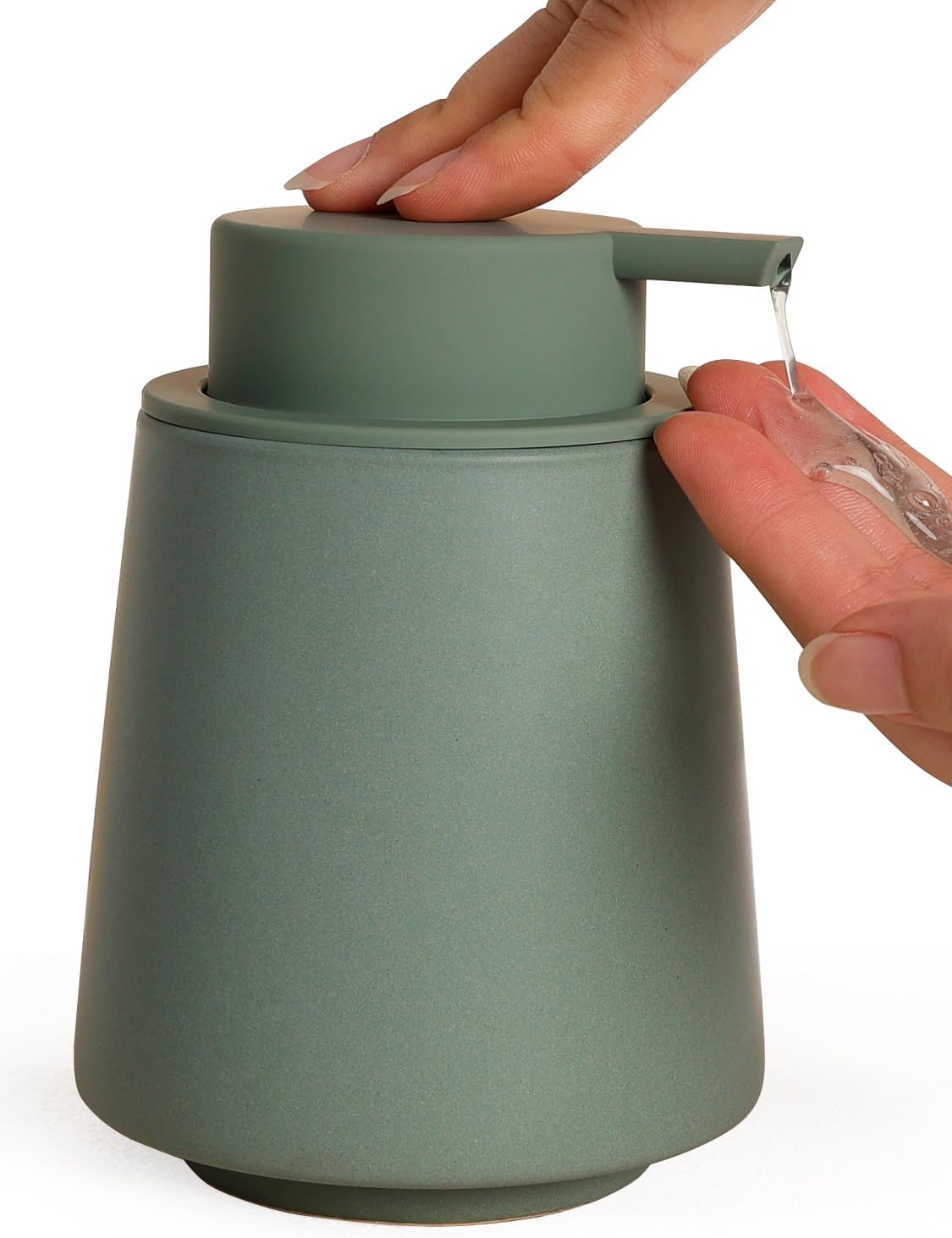 INGOFIN Ceramic Soap Dispenser, 14 oz Bathroom Hand Soap Dispenser, Liquid Dispenser with Pump
