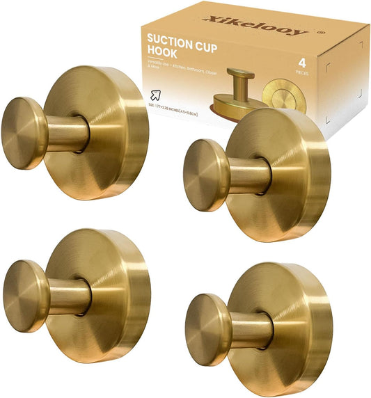 4 Pcs Suction Cup Hooks for Shower，Removable Hooks，Towel Hook，Suction Hook for Bathroom, Bedroom