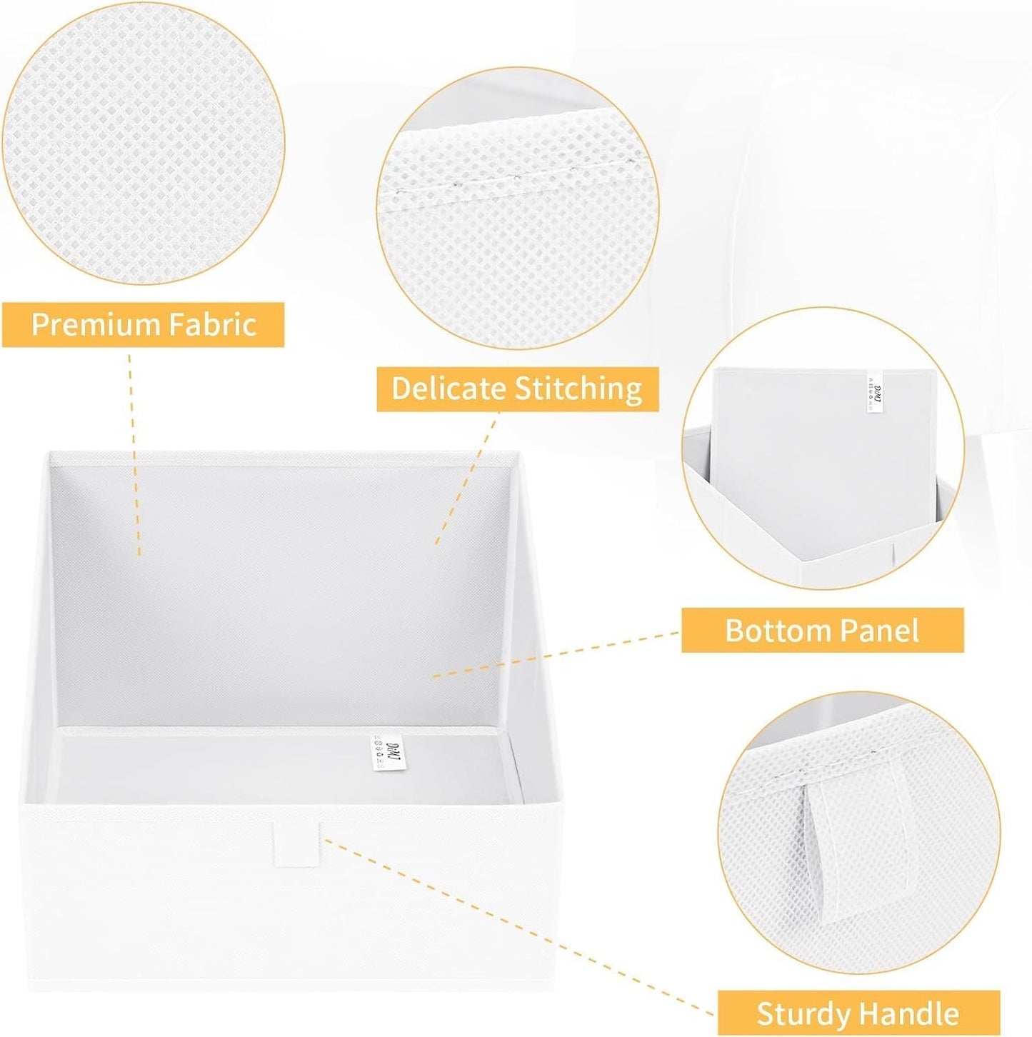 DIMJ Closet Storage Bins 8 Pack - Fabric Trapezoid Closet Organizer Bin, Foldable Storage Baskets