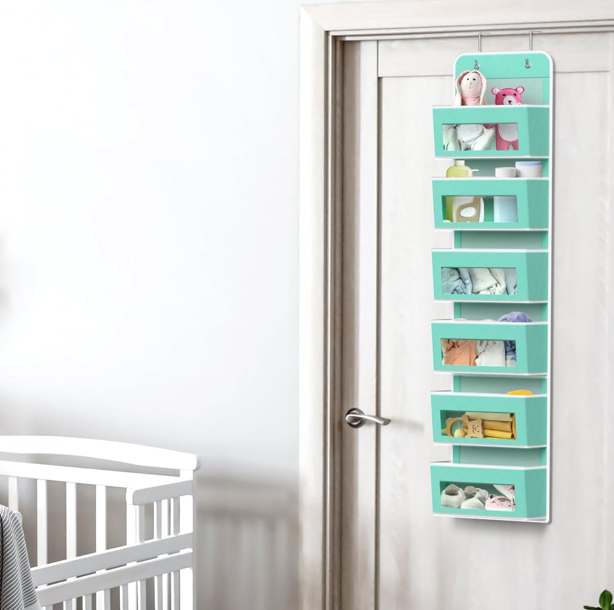 Simple Houseware 6 Clear Window Pocket Over Closet Door Storage Hanging Organizer for Bedroom