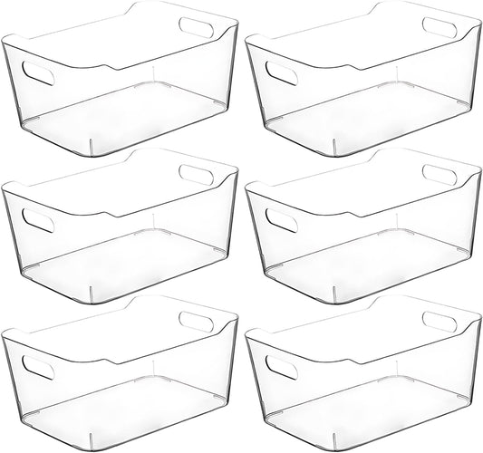 Clear Extra Large Plastic Storage Bins, Pantry Organizers and Storage Containers Fridge Organizer