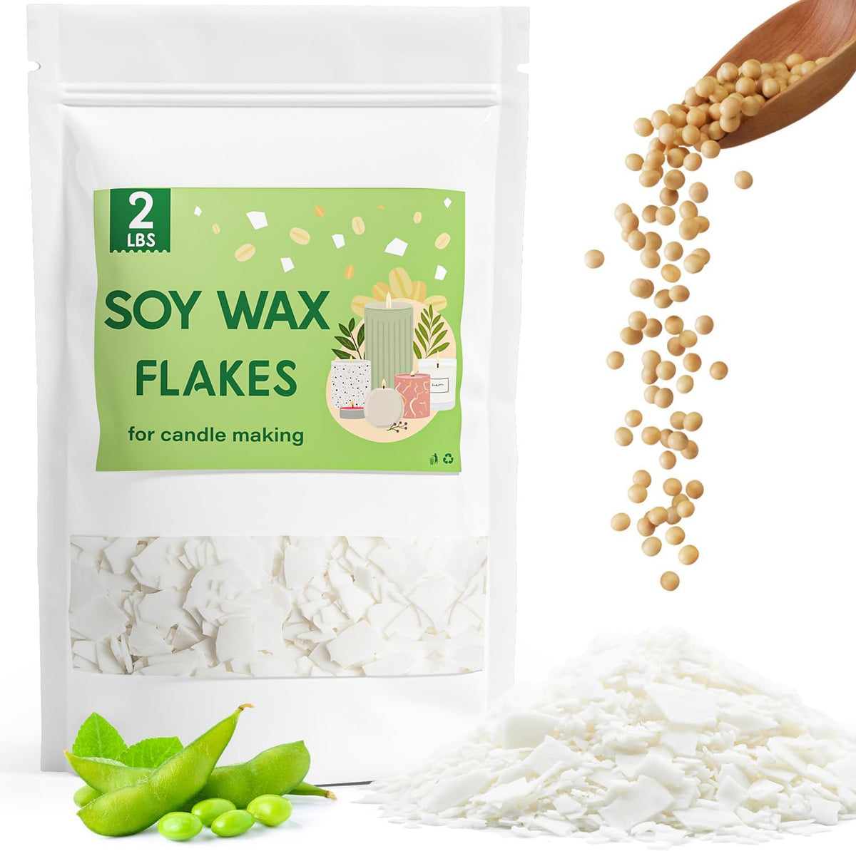CHILLFLAME Soy Wax Flakes, Natural Candle Wax, Organic Soy Wax for Candle Making from Farm, No