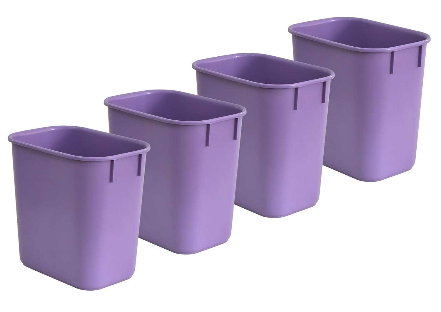 Acrimet Wastebasket, Deskside Bin, 3.25 Gallon/13 Quart/ 12 Liter (Plastic) (Purple Color) (Set of
