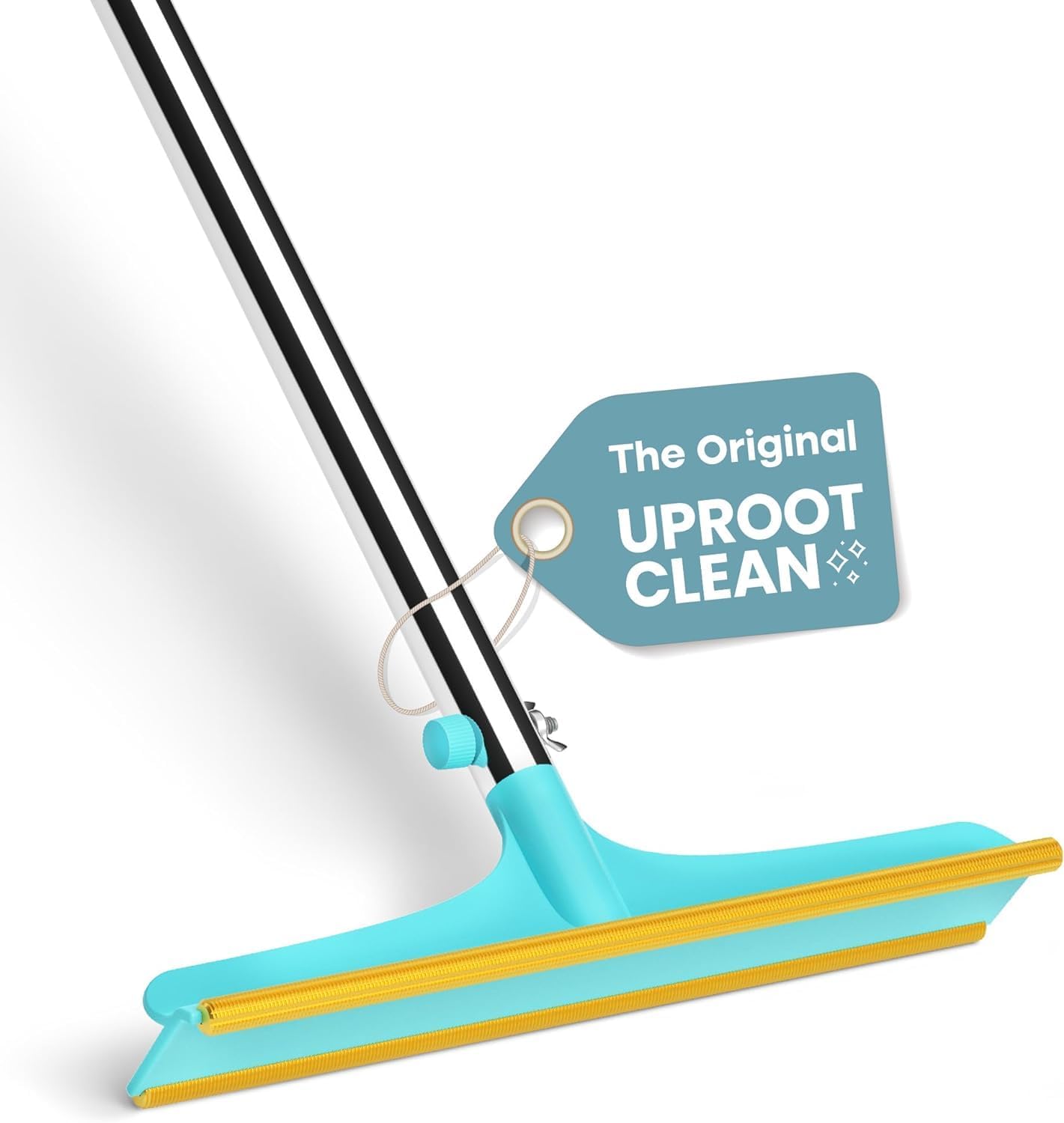 Uproot Cleaner Xtra Pet Hair Removal Tool: Reusable Carpet Rake with Telescopic 60" Handle - As