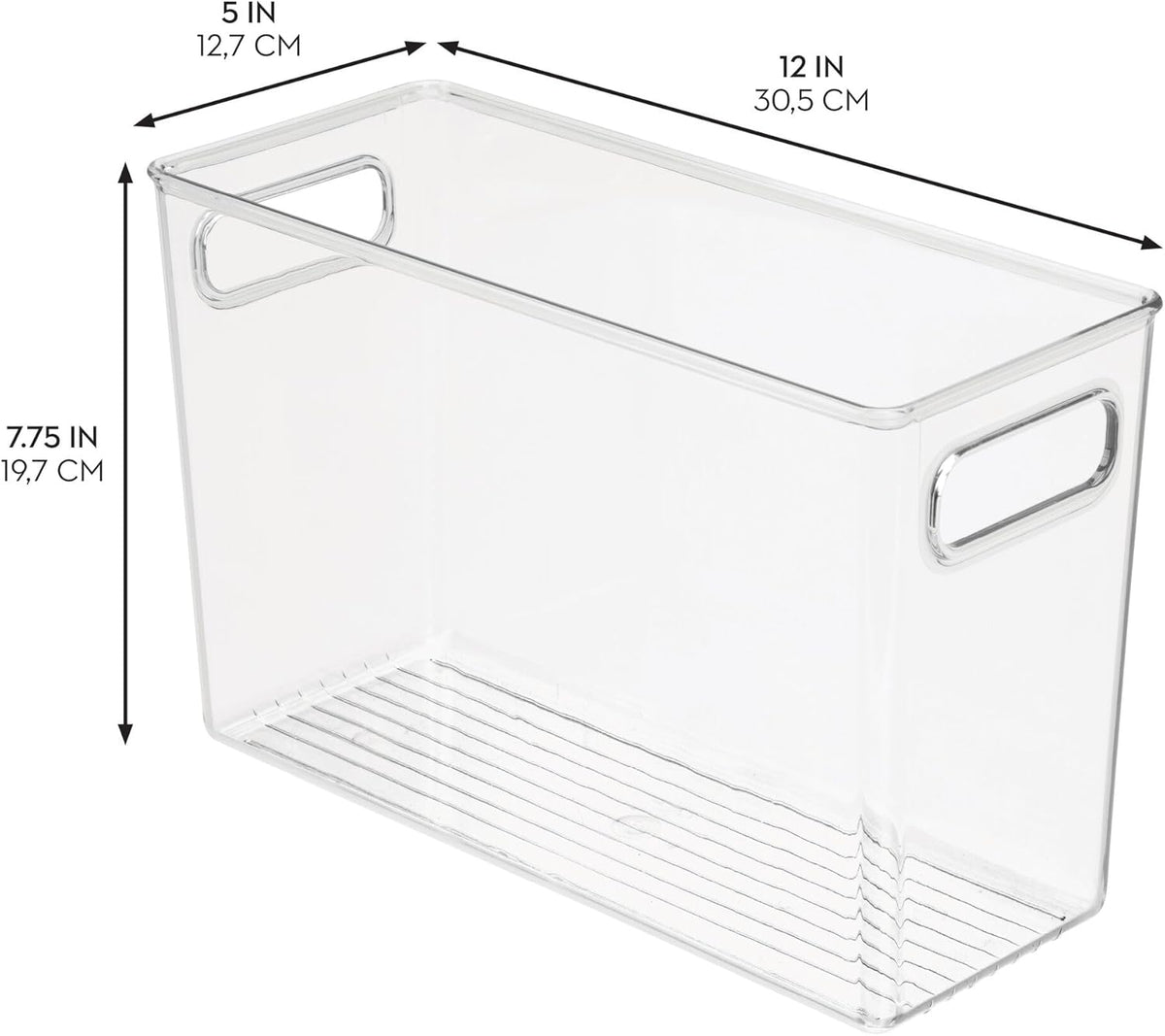 iDesign Plastic Stackable Kitchen Organizer Bin with Easy to Grip Integrated Handles for Kitchen