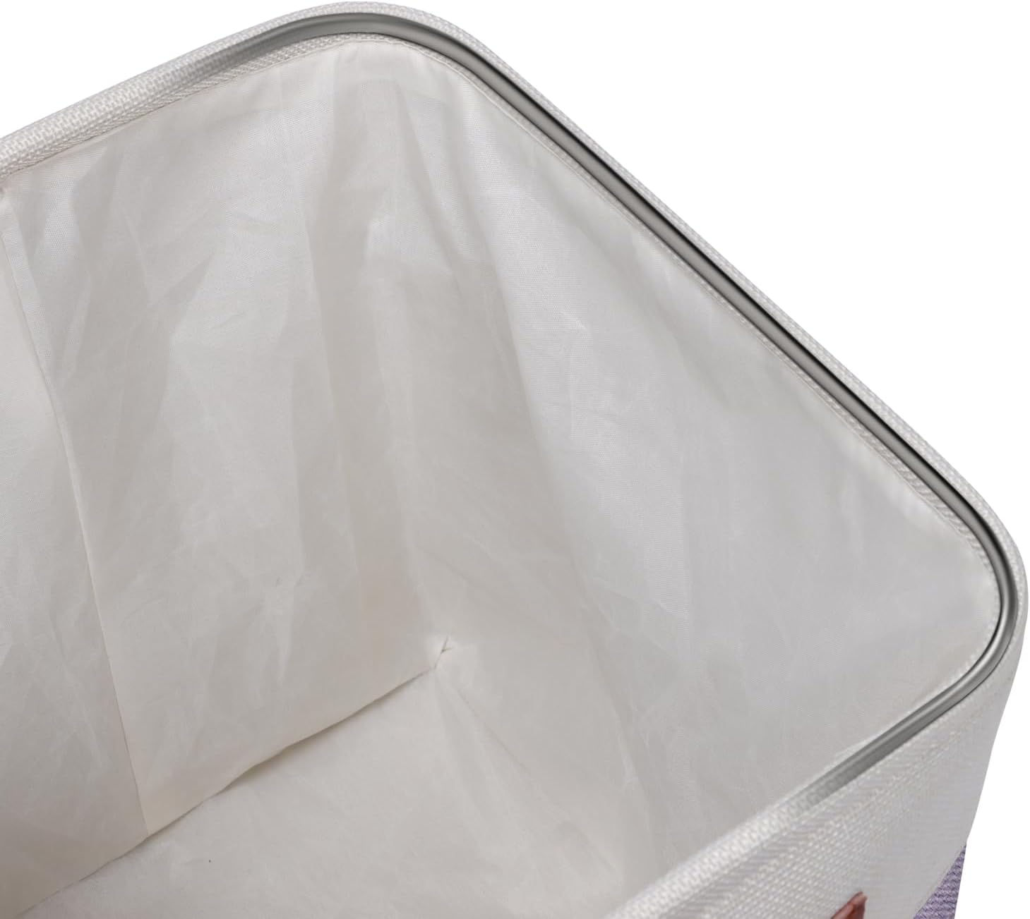 Univivi 10.5 Inch Fabric Cube Bins with Hard Bottom, 4 Pack Storage Baskets with PU Handles for