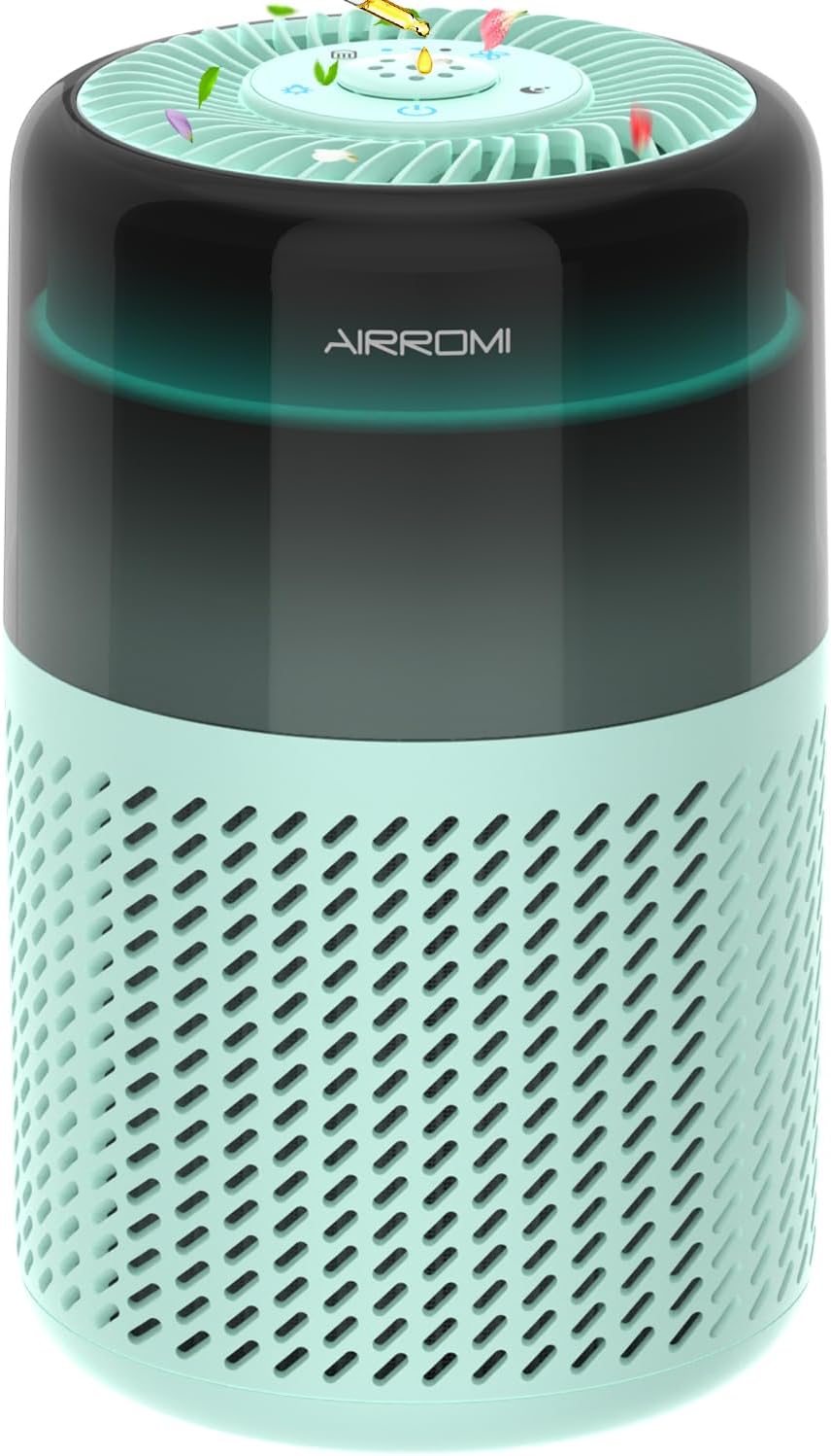 AIRROMI Air Purifier for Bedroom Home,HEPA Filter,Covers Upto 549 Ft²,Quiet 360°intake Air Cleaner