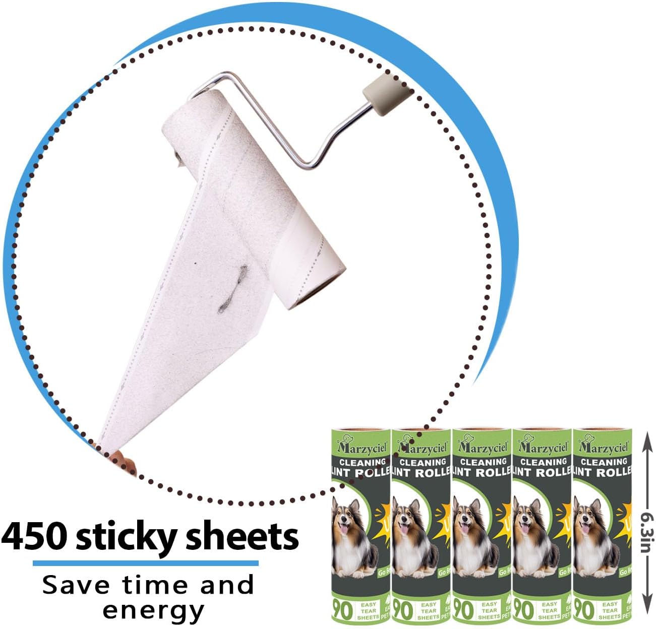 Large Lint Rollers for Pet Hair Extra Sticky,Cat Dog Hair Remover Laundry Clothes Carpet