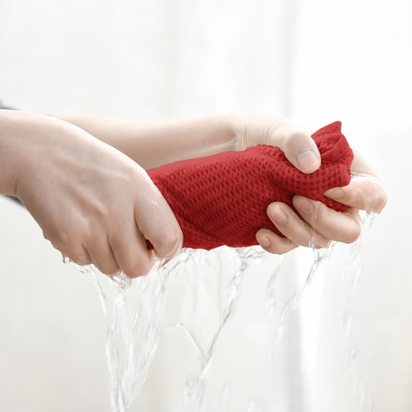 Artoid Mode 100% Cotton Dark Red Waffle Weave Kitchen Dish Cloths, 12x12 Inch Ultra Soft Absorbent