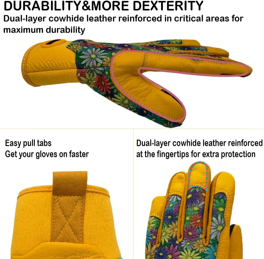 Thorn Proof&Puncture Resistant Gardening Gloves with Grip,Garden Gloves for Women, Leather Work