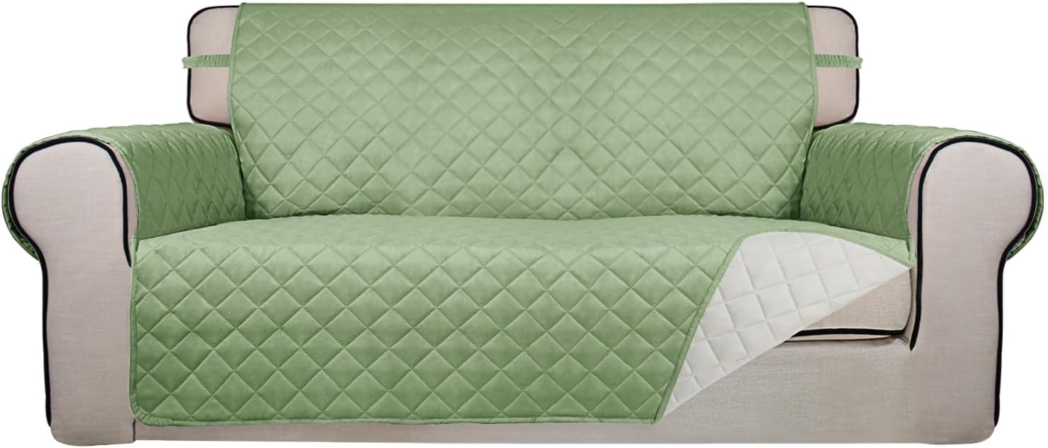 PureFit Reversible Quilted Sofa Cover, Water Resistant Slipcover Furniture Protector, Washable