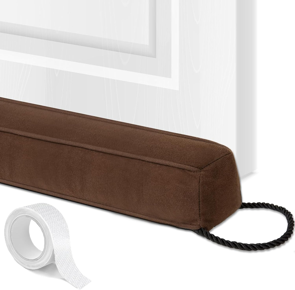 Weighted Door Draft Stopper for Front Door, Easy to Use Heavy 38 Inch Door Bottom Winter Cold Air