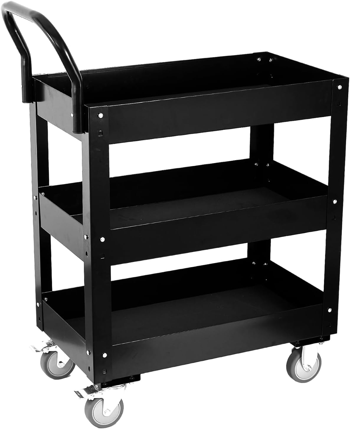 3 Tray 29.3 inch Tool Cart, self Assembly, 300 LBS Capacity Rolling Tool Carts on Wheels, Heavy