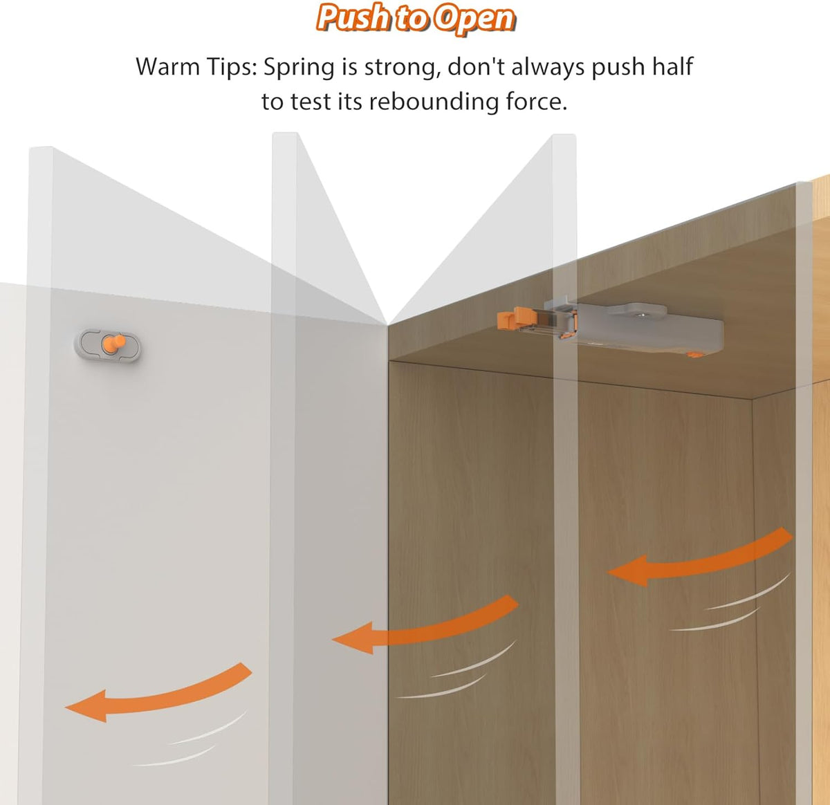 Jiayi Strong Heavy Duty Push Latch, Non-Magnetic RV Hidden Door Cabinet Latches, 2 Pack Push